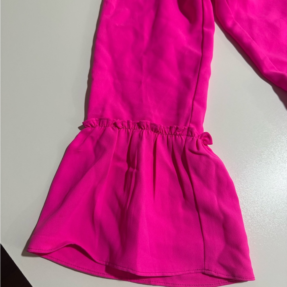 Pomander Place Women's Bright Pink Ruffle Blouse - Picture 5 of 11